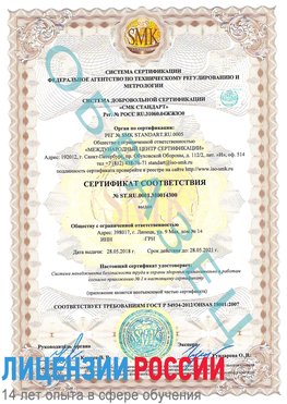 Образец сертификата соответствия Новодвинск Сертификат OHSAS 18001
